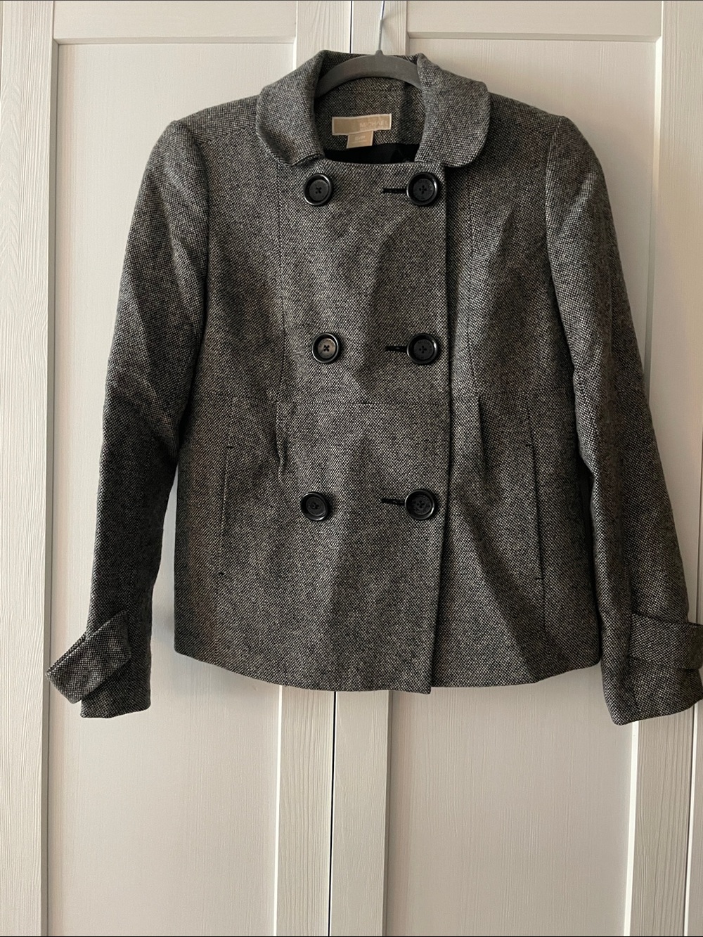 MICHAEL Michael Kors Gray Double-Breasted Pea Coat